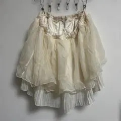 訳あり品　INGNI アイボリー フレアスカート シフォン