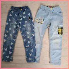 BABY DOLL ミッキーマウス柄デニムパンツ 130　2着