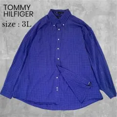 【希少 3L】 トミーヒルフィガー　長袖　チェックシャツ　ビックサイズ　ゆったり
