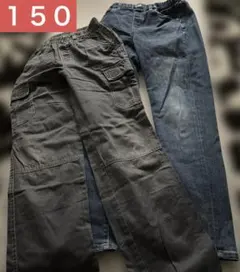 UNIQLO デニムとカーゴパンツ2点セット 150
