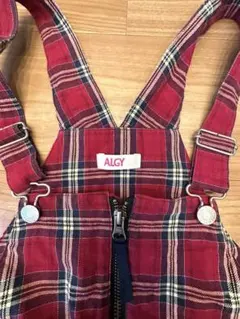 【１５０センチ】ALGY レッドチェック ジャンバースカート