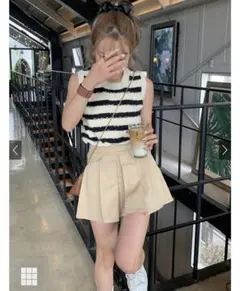 GRL ボーダー柄ノースリーブニットベスト