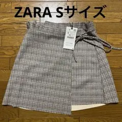 ZARA Sサイズ　チェックラップミニスカート