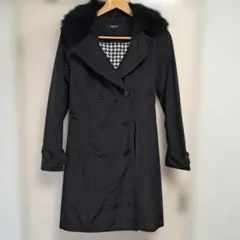 タグ付き未使用　ファー付きダブルブレストトレンチコート