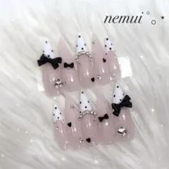 No.50 ネイルチップ ピンク 白 韓国 量産型 フレンチガーリー ワンホン