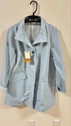 ライトブルー ボタン付きコート Mサイズ