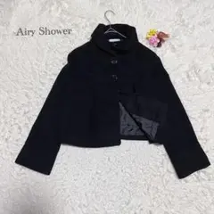 エアリーシャワー　ショートコート　9AR ブラック　フレアシルエット　通勤　通学