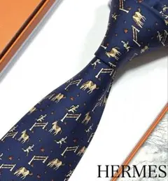 極美品 HERMES ネクタイ ペガサス 総柄 箱付き - メルカリ