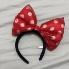 ミニーマウス リボンカチューシャ 赤 旧型 値下げ中