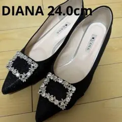 DIANA ビジュー付き　ブラック　24.0cm