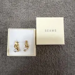 BEAMS　Chalulu / リボン パール ピアス