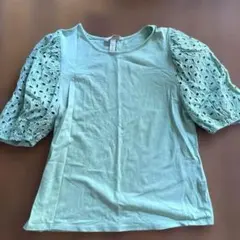 H&M パフスリーブ カットソー ライトグリーンのサムネイル
