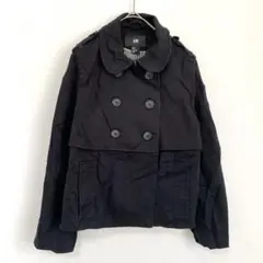 H&M エイチアンドエム ショート丈 ピーコート ブラック 黒 M〜L相当
