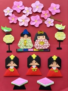 折り紙　壁面飾り　【3月】春　ひな祭り⑤