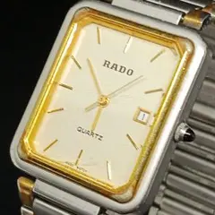 【未稼働】RADO ラドー クォーツ 腕時計 スクエア ゴールド コンビ