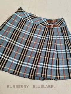 バーバリーブルーレーベルノバチェックミニ巻きスカート　36