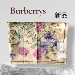 ✨新品✨Burberrys 花柄 シルクコットン ハンカチ スカーフ 58cm