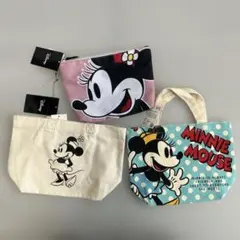 Disney ミニーマウス バッグ ポーチ 3点セット　未使用品　タグ付き