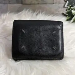 Maison Margiela 4ステッチ　2way シボ革 ブラックウォレットのサムネイル