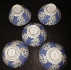 【即購入OK!!】有田焼 和柄茶碗5客セット 花模様 上品和食器美品