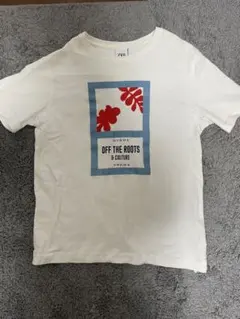 ホワイト フロントプリント Tシャツ