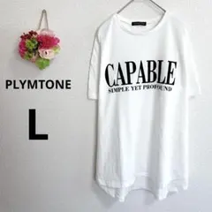 a6085 プリムトーン プリント ホワイト Tシャツ カジュアル プリント L