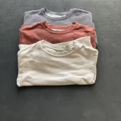 futafutaデイリーラインコットン長袖シンプル無地トレーナー 3点セット