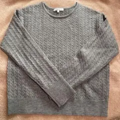 GLOBAL WORK ケーブル編みグレーセーター Mサイズ