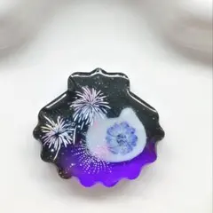 レジン ヘアゴム 花火とくまちゃん 夜空＆海 ブルー◡̈♥︎系 - メルカリ