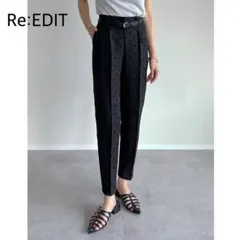 リエディ フロッキードットカットツイルテーパードパンツ