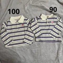 H&M 長袖 襟付き トップス カットソー 姉妹 お揃い 90 100