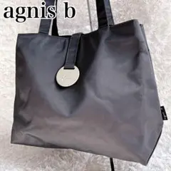 アニエスベー トートバッグ ハンドバッグ　メタルロゴ ブラック A4 軽量