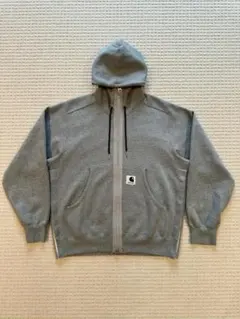 Sacai×Carhartt グレー フルジップ パーカー