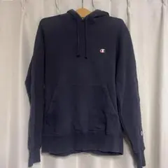 Champion ネイビー フード付きパーカー