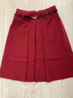 ROPE フレアスカート 赤色 ベルト付き　サイズ36のサムネイル