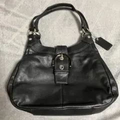 OLD COACH ブラック　レザー ショルダー　バッグ