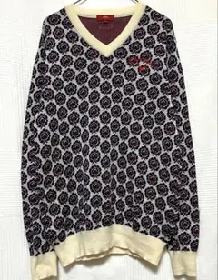 【高級感】Callaway／RED LABEL／Vネック／ニット／総柄