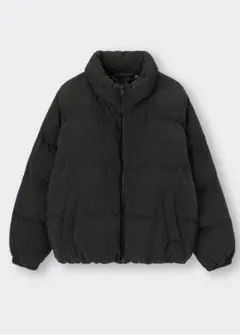 完売品 GU ヒートパデットコーデュロイブルゾン ダウンジャケット ブラック