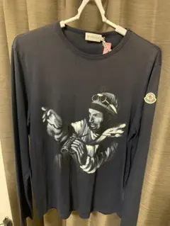 状態良好 MONCLER ペイントデザイン ロンＴ 長袖 ダークネイビー