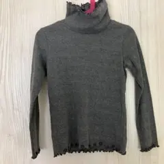 キッズ美品　グレー タートルネック 長袖カットソー