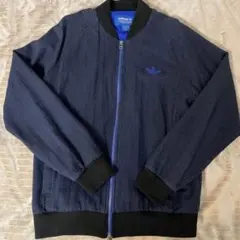 adidas デニム調 トラックジャケット L ネイビー