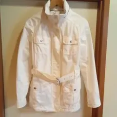 BANANA REPUBLIC ホワイトジャケット S中綿キルティングフード有り