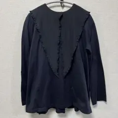 NOBLE⭐︎ブラック フリル襟 長袖トップス フリルカラープルオーバー