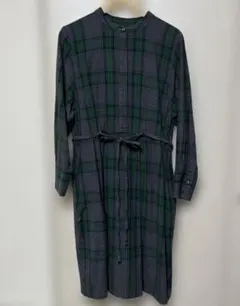 Sunny Clouds チェック柄長袖ワンピース