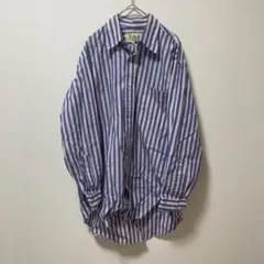 ONWARD 青と白のストライプ 長袖シャツ 4M
