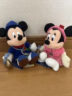 【新品未使用】ミッキー・ミニー ぬいぐるみバッチ　ディズニークリスマス2002