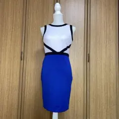 カルバンクライン　ノースリーブ カラーブロック タイトワンピース
