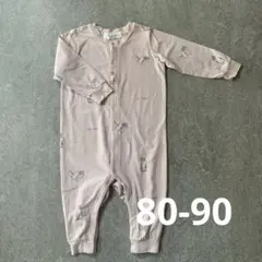 ジェラートピケ 猫柄 長袖 ロンパース カバーオール