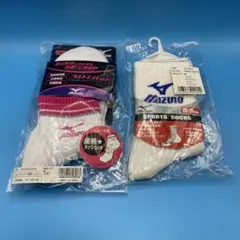 ミズノ ソフトテニス用 スポーツソックス 白色　22-25cm 2足セット
