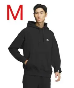 アディダス エッセンシャルズ+ スウェットパーカー ブラック M 新品未使用
